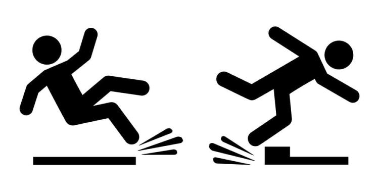 Graphic of tripping person.