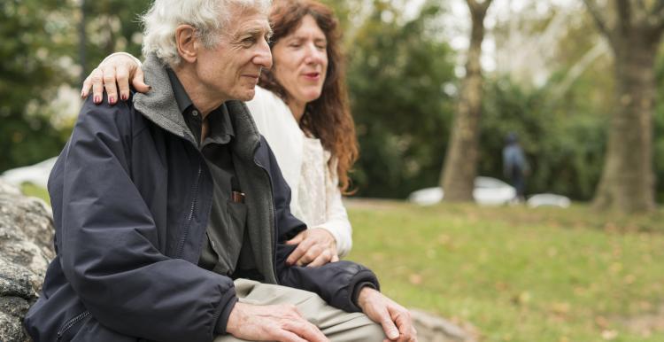 two people in a park