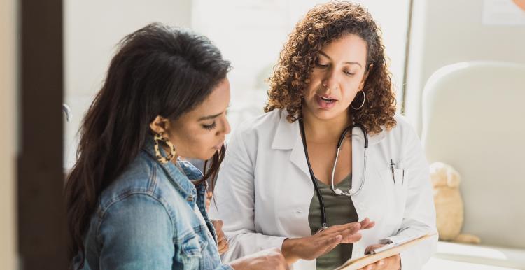 a doctor and patient talking