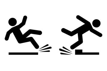 Graphic of tripping person.