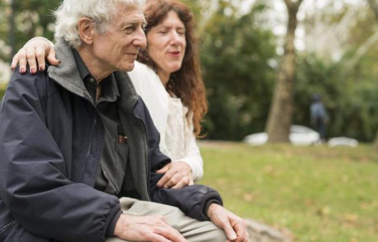 two people in a park